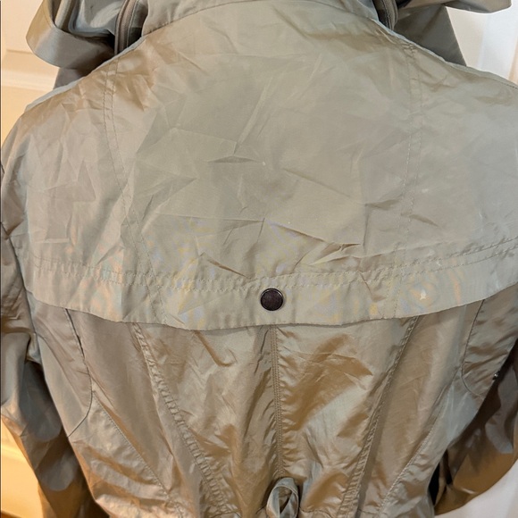 Cole Haan Womens Packable Trench Khaki Tan Versatile Hooded Rainwear Size L - Picture 10 of 12